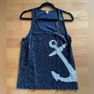 J.Crew Sequin Anchor Tank Top